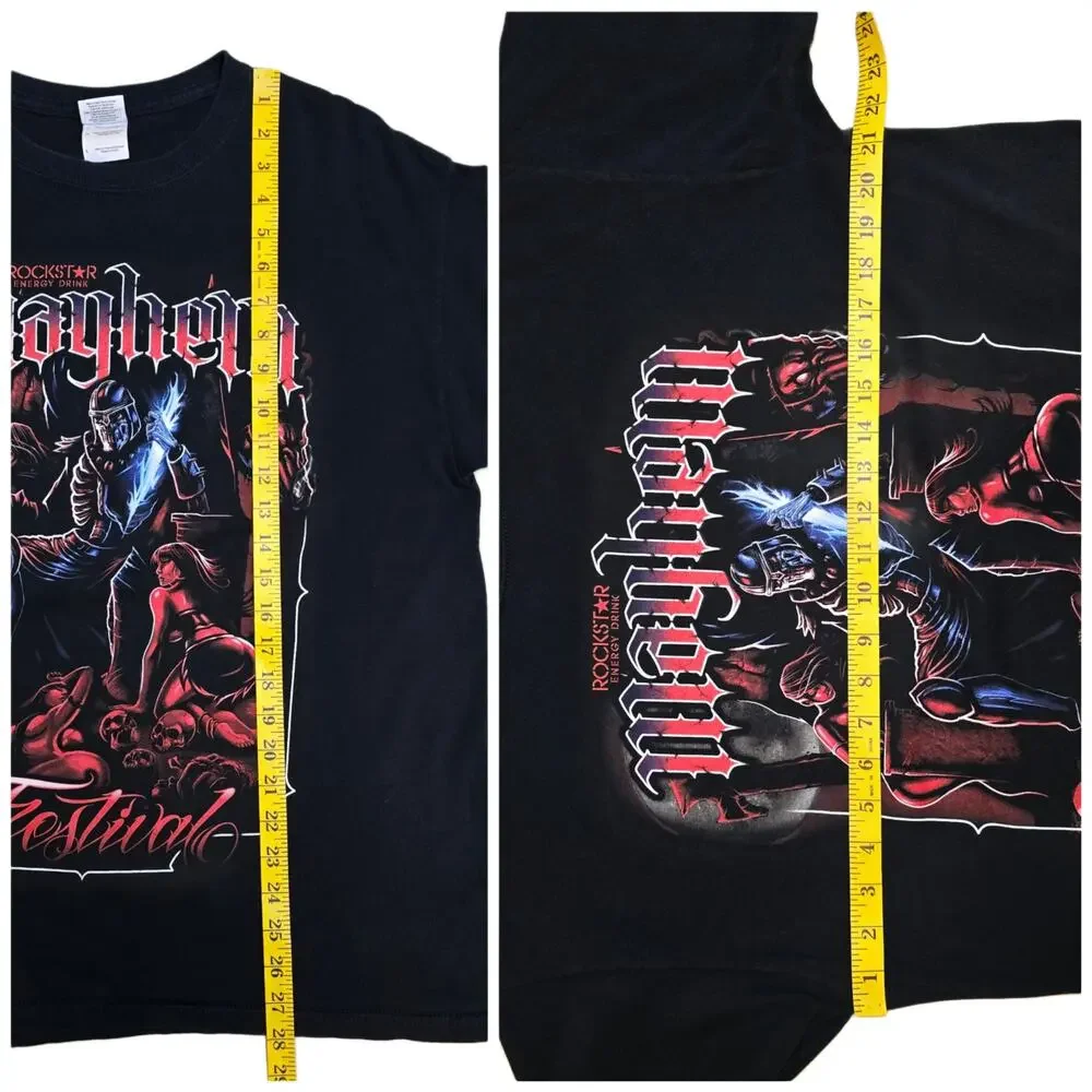 Mayhem Festival Tshirt Size L Rockstar Energy Drink Tour Black Concert Tee 2011